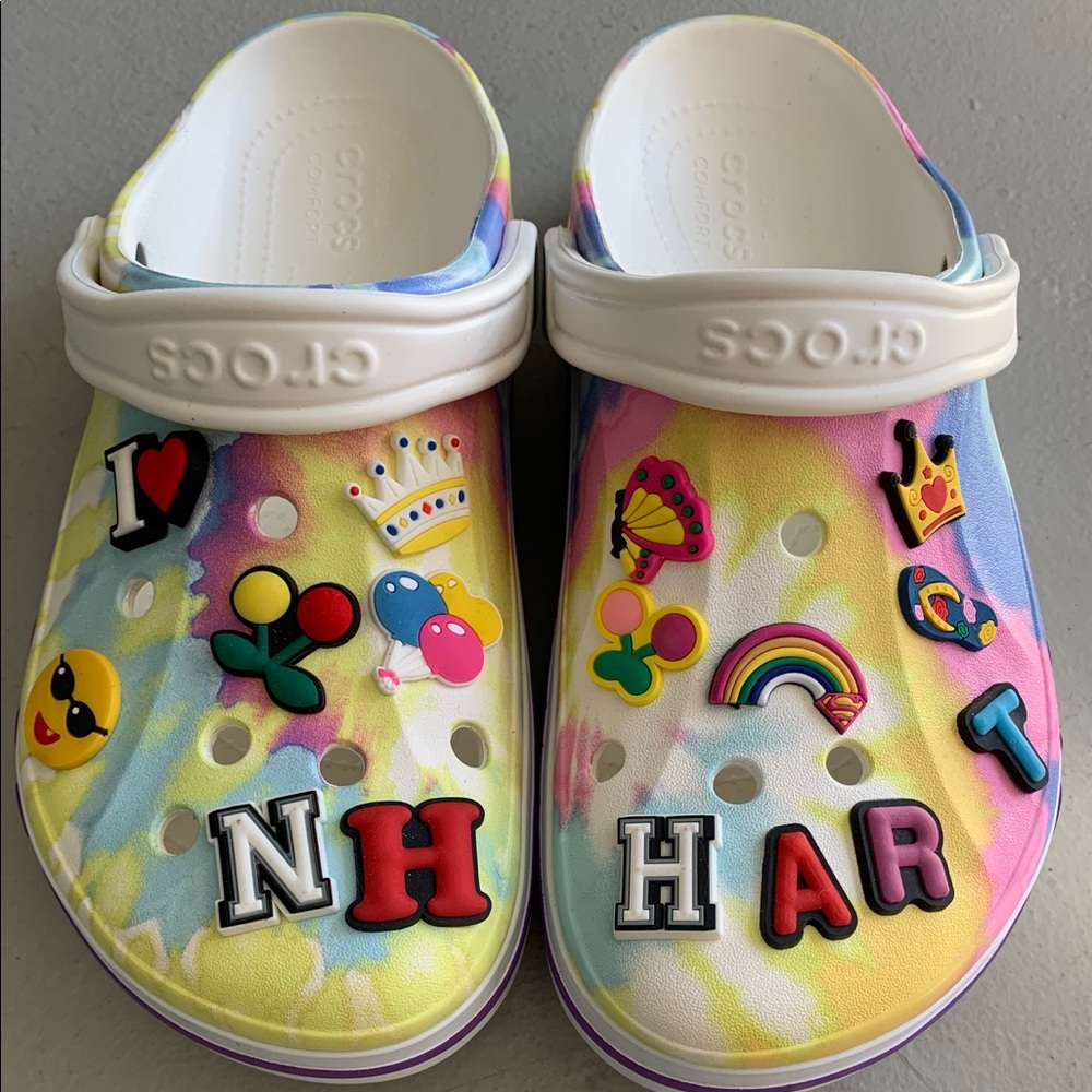 Tie dye Crocs